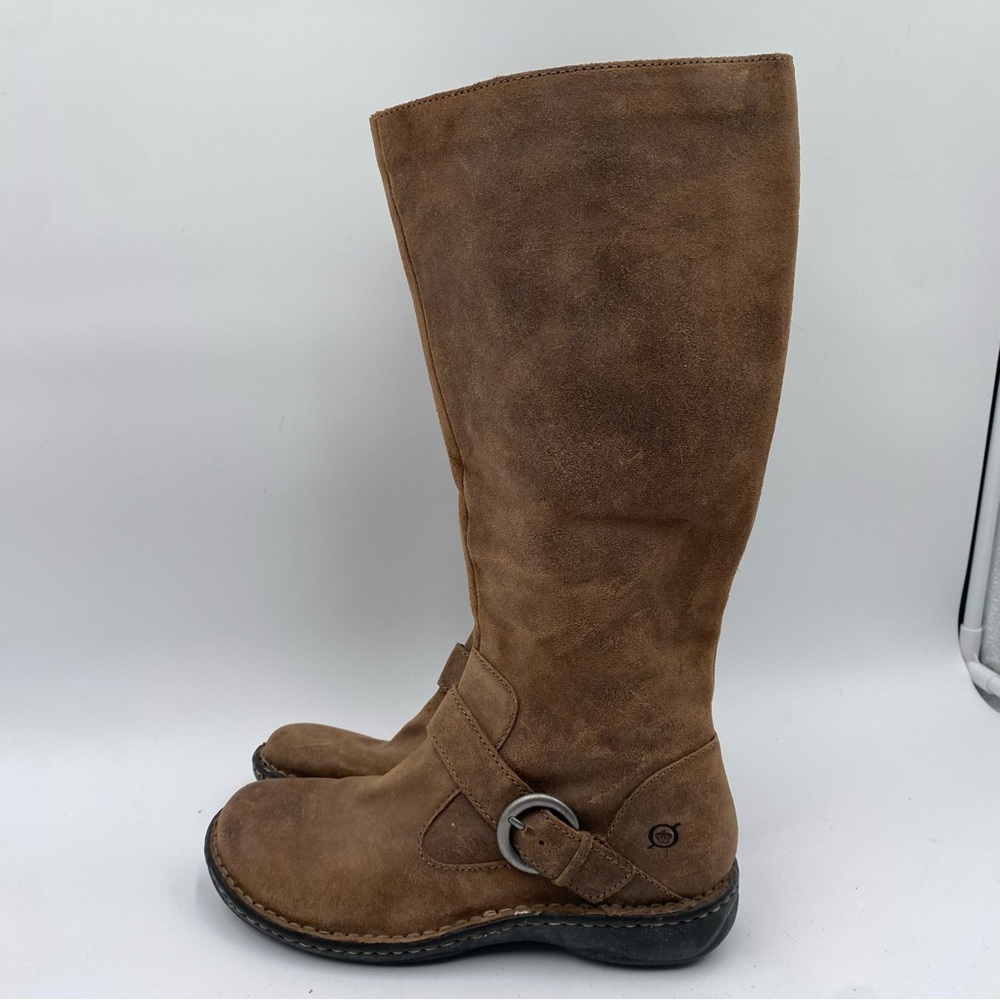 Born Women’s 7.5 Samantha Brown Leather Flat Tall Boots